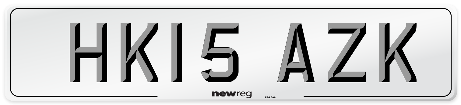 HK15 AZK Number Plate from New Reg
